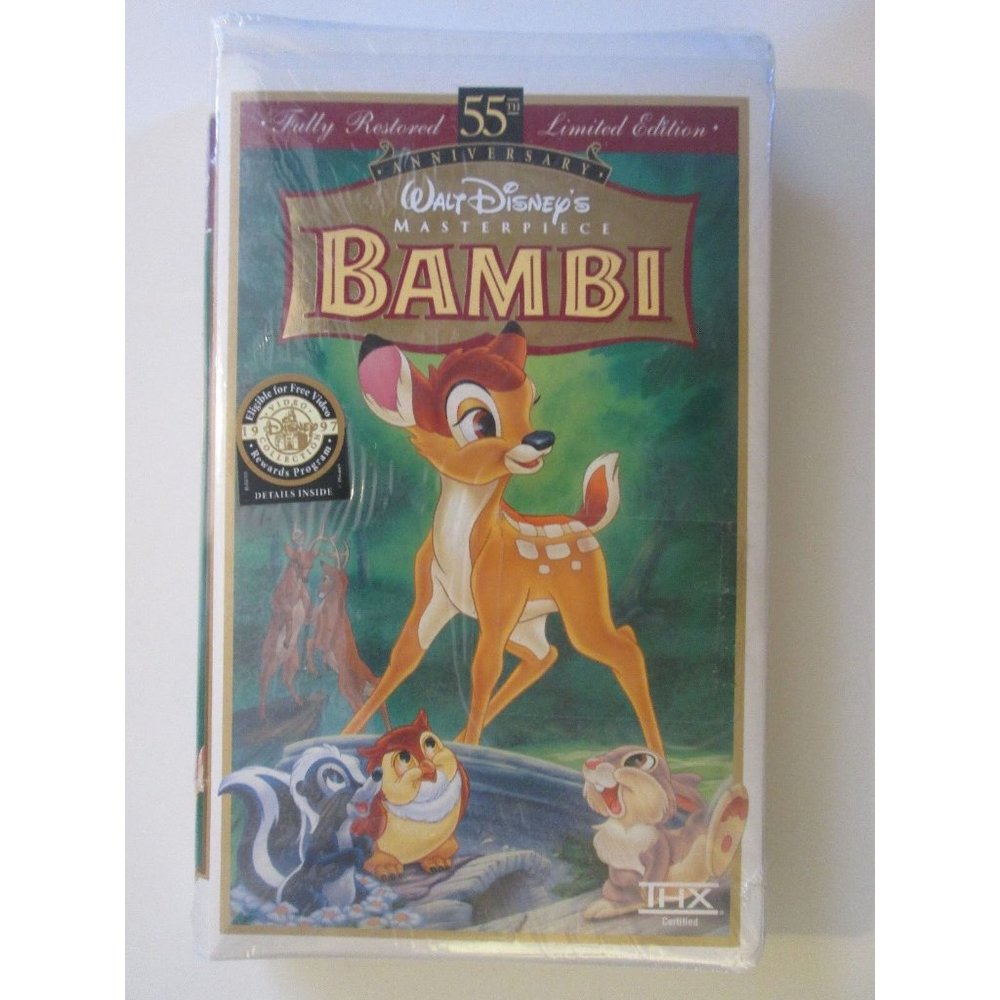 NEW VHS Disney  BAMBI 55th Anniversary Fully Restored Limited Edition Kids